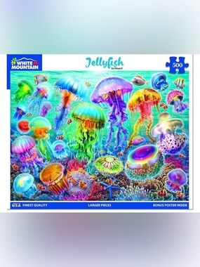 Jellyfish, ocean creatures, 500 piece jigsaw puzzle, size 18 X 24”